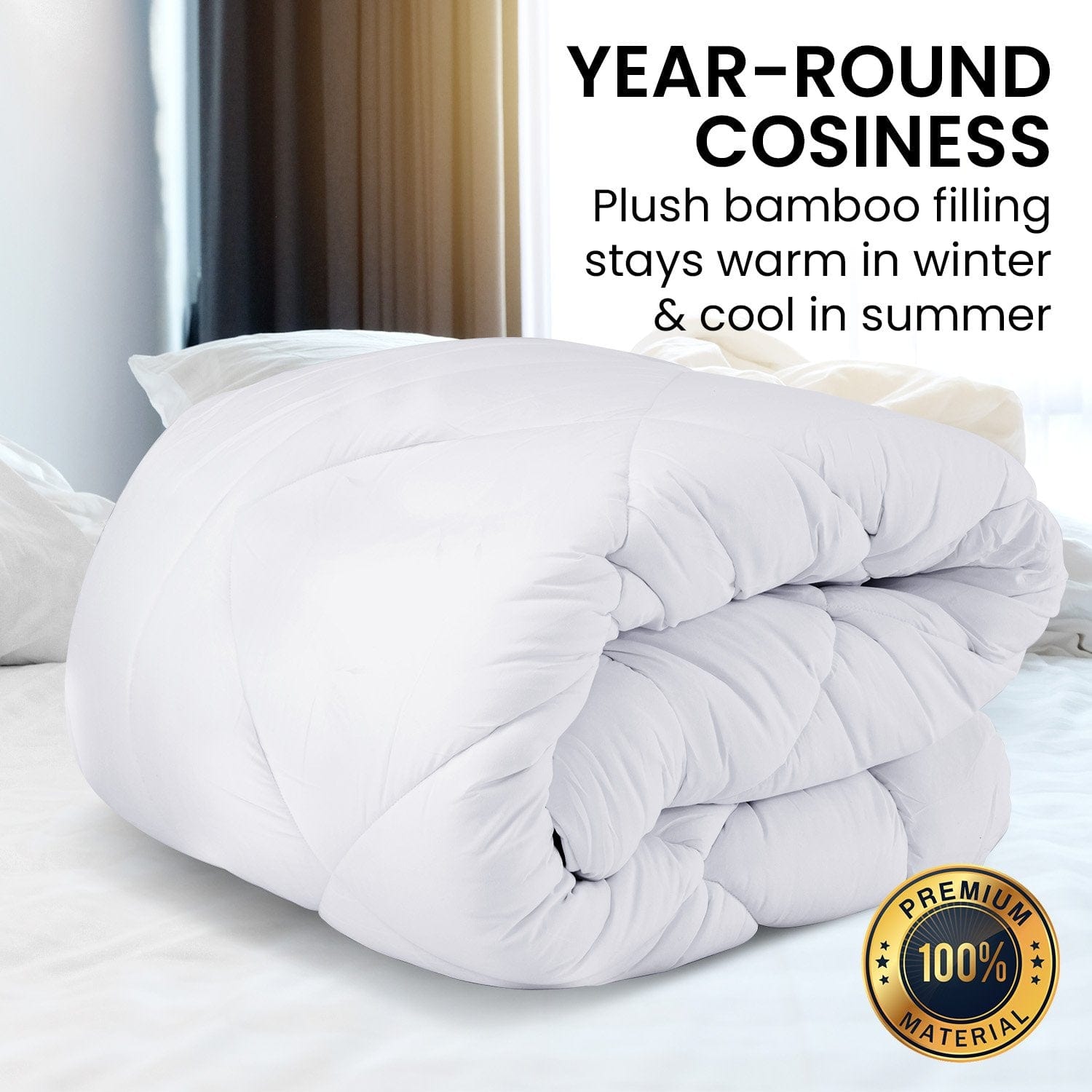 500GSM Microfibre Bamboo Quilt Comforter Doona - Queen
