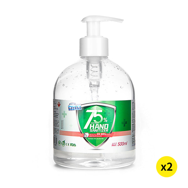  Cleace 2x Hand Sanitiser Sanitizer Instant Gel Wash 75% Alcohol 500ML