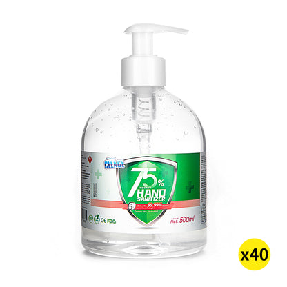 Cleace 40x Hand Sanitiser Sanitizer Instant Gel Wash 75% Alcohol 500ML