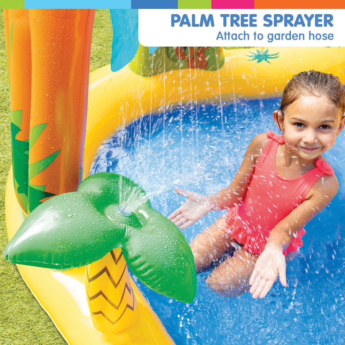 Intex 57444 Dinosaur Play Centre Kids Inflatable Pool With Water Slide