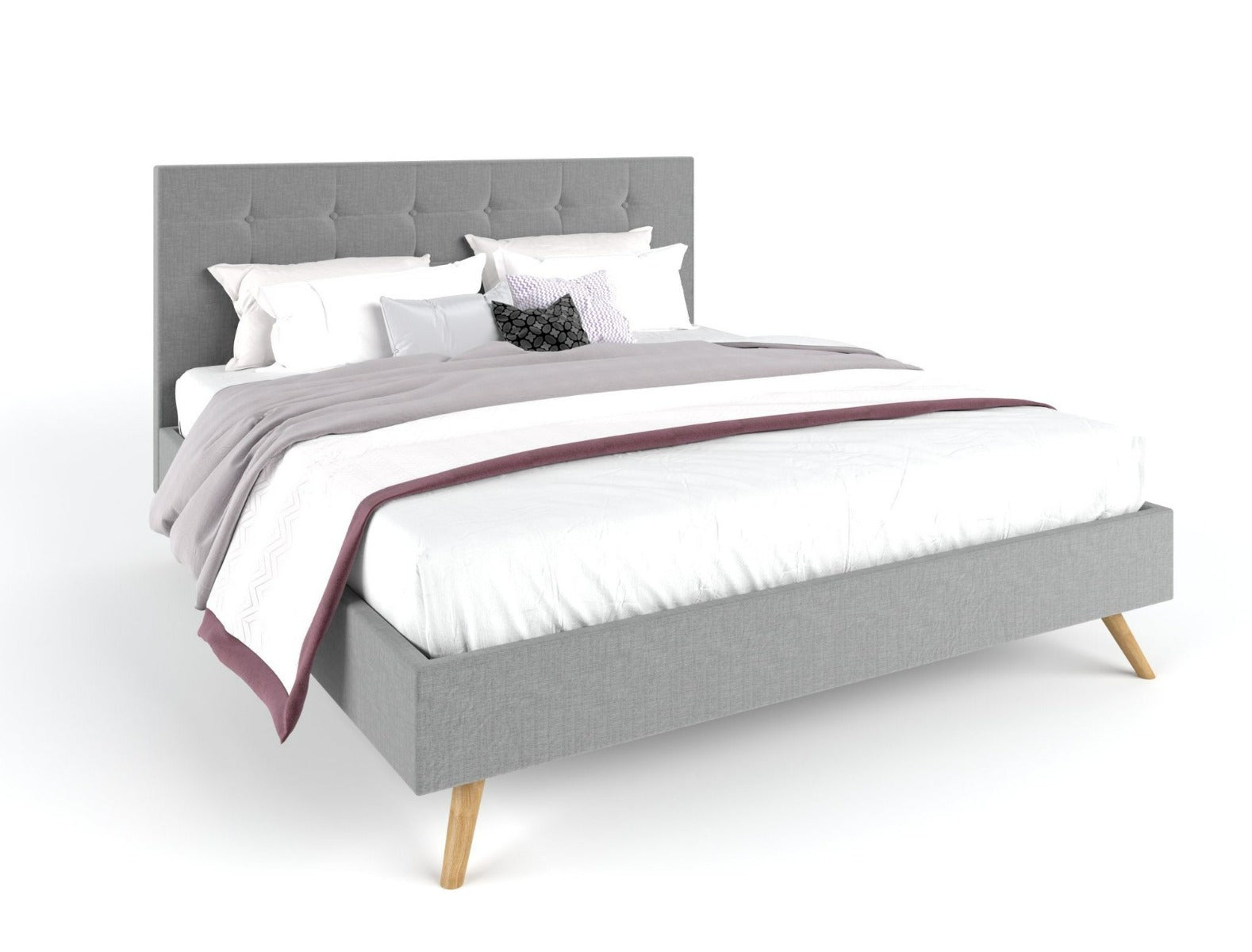 Fabric frame stone grey king