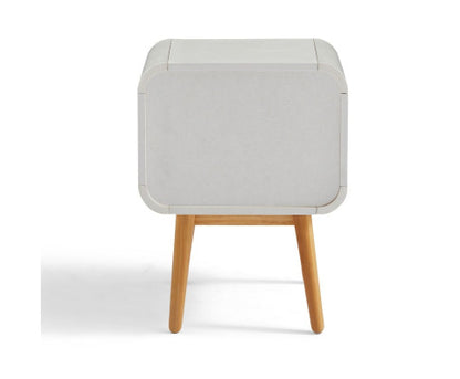 Night Stand with Push to Open Drawers-White