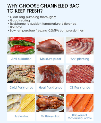 100x Commercial Grade Vacuum Sealer Food Sealing Storage Bags Saver 20x30cm