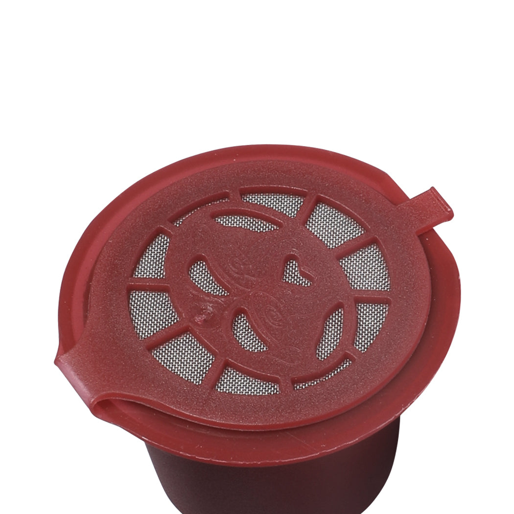10x Refillable Reusable Coffee Filter Capsules Pods Pod for Nespresso Machine Red