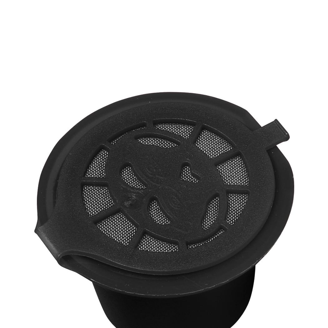 10x Refillable Reusable Coffee Filter Capsules Pods Pod for Nespresso Machine Black
