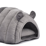 Pet Bed Comfy Kennel Cave Cat Beds Bedding Castle Igloo Round Nest Grey M