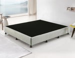 King Ensemble Bed Base Platinum Light Grey Linen Fabric