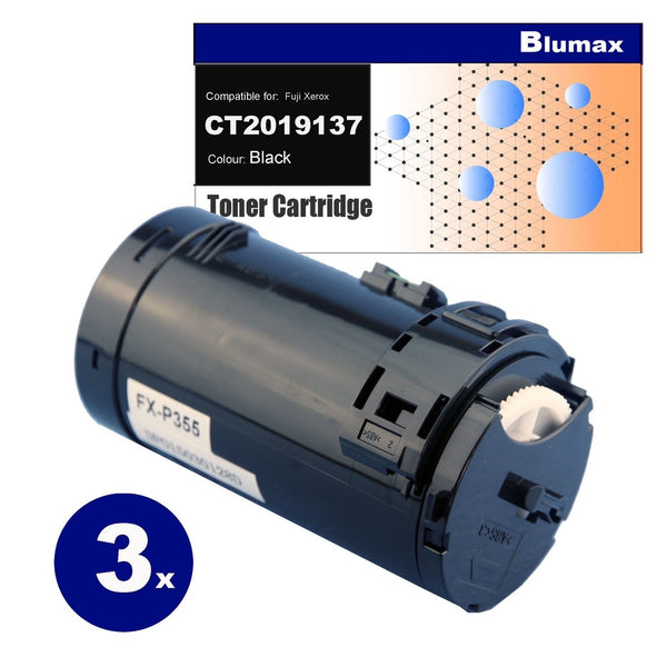 3x Blumax Alternative for Fuji Xerox CT201938/CT201938 (P355) Black Toner Cartridges