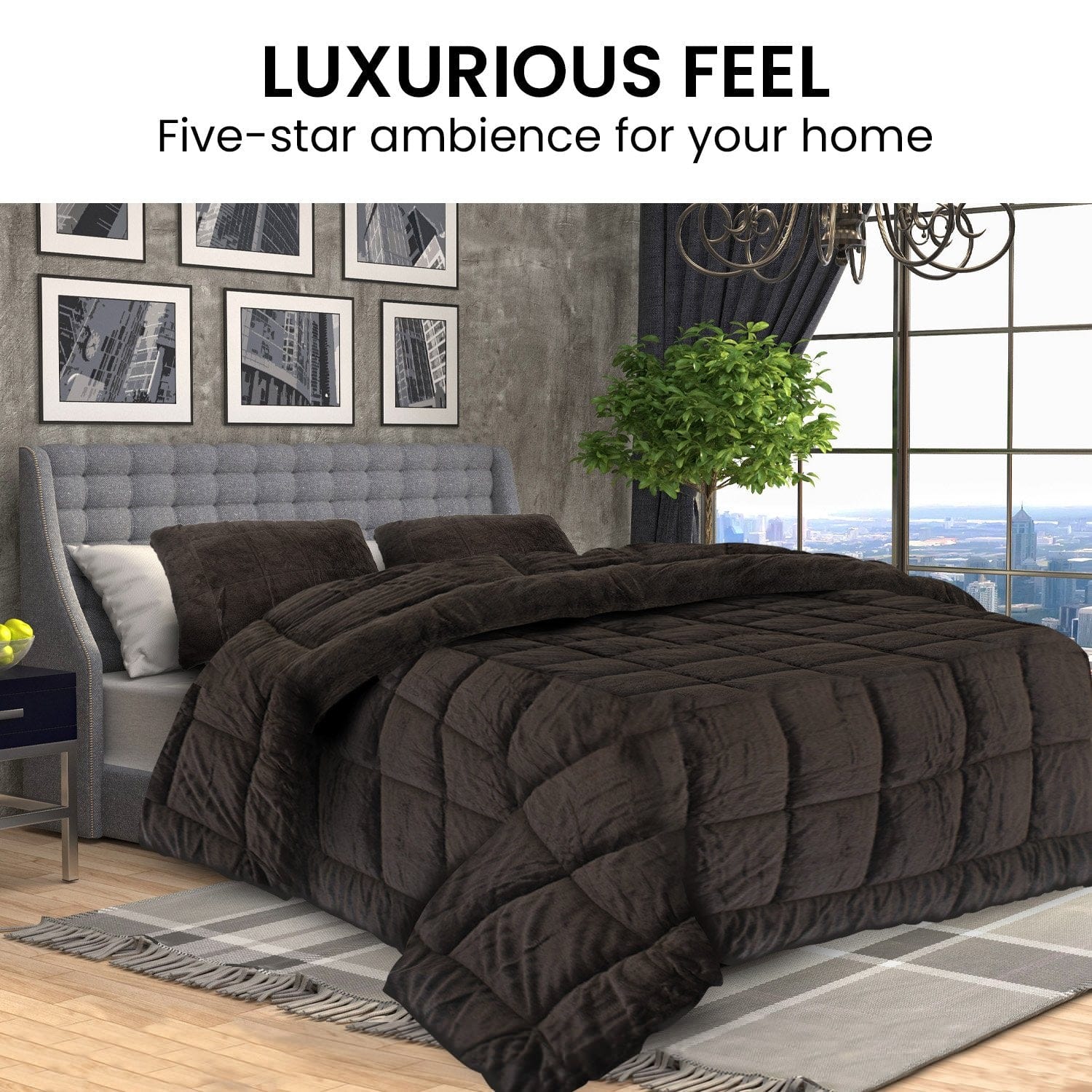 600GSM Faux Mink Comforter Quilt Duvet Doona - Queen