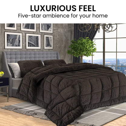 600GSM Faux Mink Comforter Quilt Duvet Doona - Queen