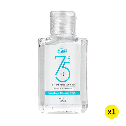 Cleace 1x Hand Sanitiser Sanitizer Instant Gel Wash 75% Alcohol 60ML