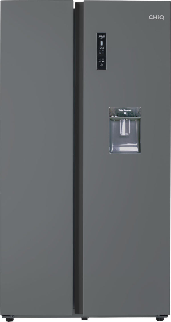  Chiq 559l side by side fridge (black steel)