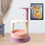 61cm Galaxy Plush Scratching Post Cat Tree Pink Purple