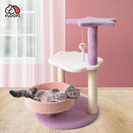 61cm Galaxy Plush Scratching Post Cat Tree Pink Purple