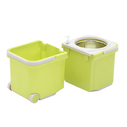 4 Style 360 Spinning Mop Stainless Steel Bucket 2 Free Spin Mop Heads/pads Wheel