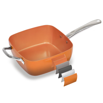 Saucepan Set Frying Pan Non Stick Deep Fry Steamer with Glass Lid Cookware Set