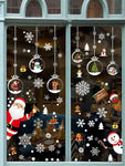 6pcs Christmas Santa Claus & Snowflake Pattern Wall Sticker