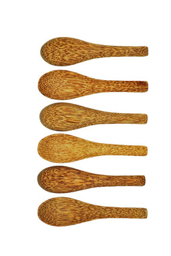Set of 6 Dinning Coconut wooden Soup Spoons