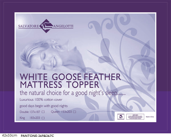  King Mattress Topper - 100% Goose Feather