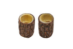 2 Wooden Natural Egg Cup