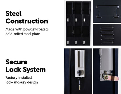 12 Door Locker - Office/Gym - Black