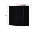 Two-Door Shelf Office Gym Filing Storage Locker Cabinet Safe Black