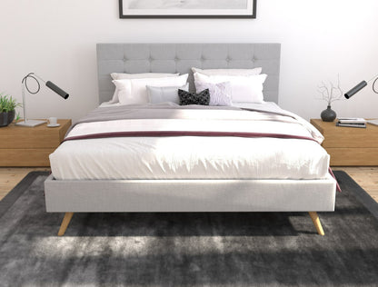 Fabric frame stone grey queen