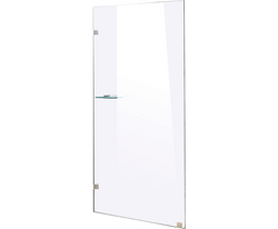 800 x 2000mm Frameless 10mm Safety Glass Shower Screen-Chrome/Black