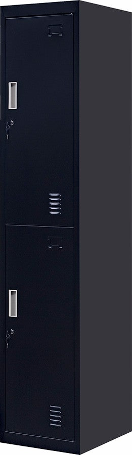 2-Door Locker for Office Home Storage Black