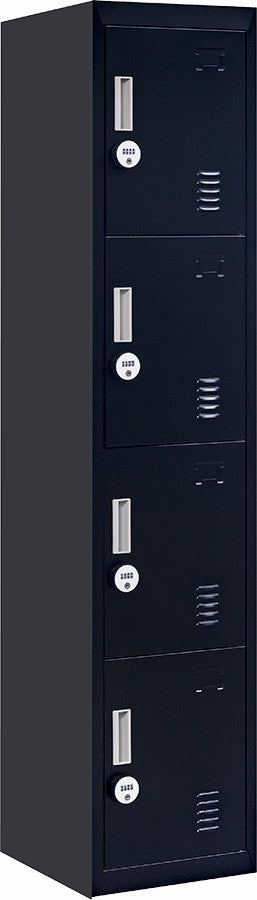  4-digit Combination Lock 4 Door Locker for Office Gym Black