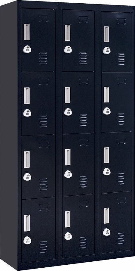  12 Door Locker for Office Gym - Black