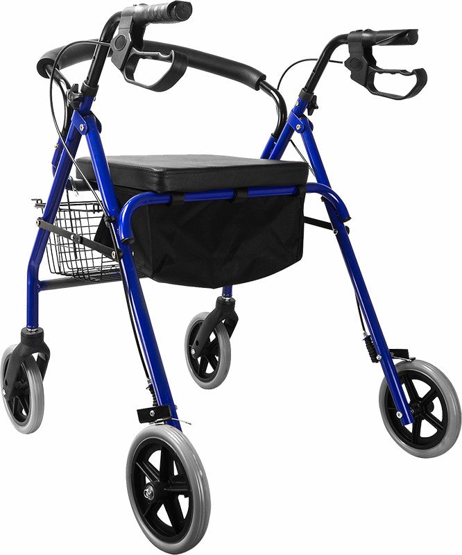 Rollator Walker Walking Frame With Wheels Blue