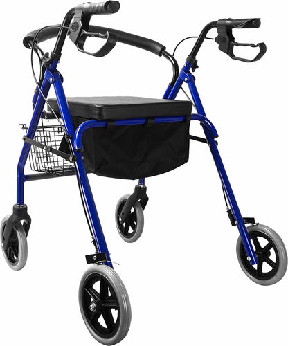 Rollator Walker Walking Frame With Wheels Blue