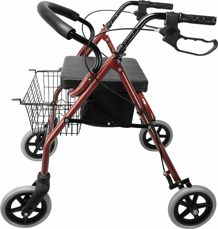 Rollator Walker Walking Frame With Wheels Red