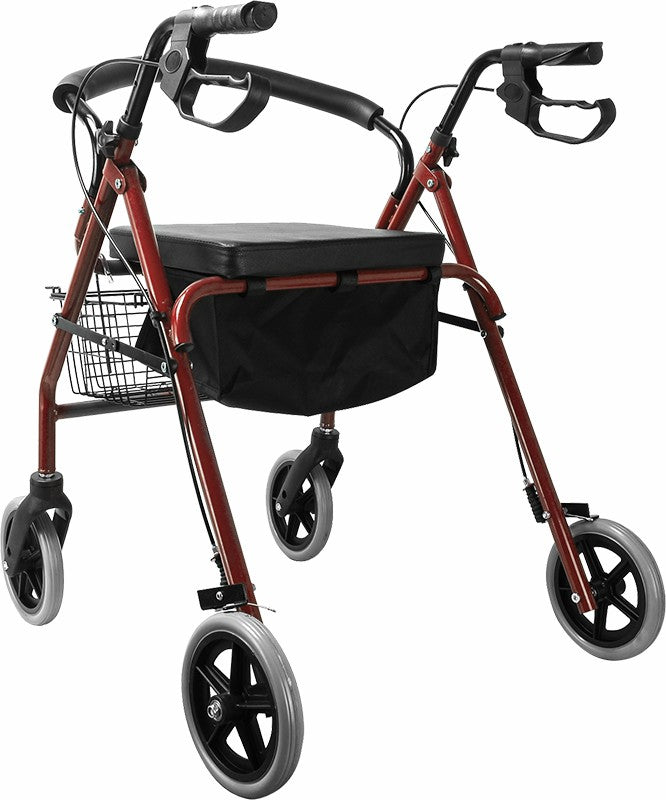 Rollator Walker Walking Frame With Wheels Red