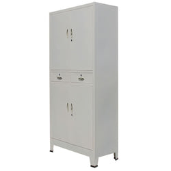 Office Cabinet with 4 Doors Steel 90x40x180 cm Grey