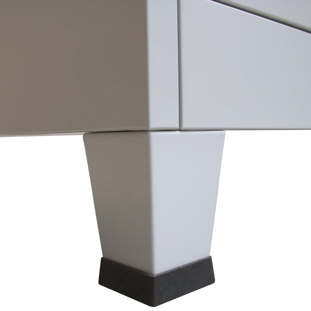 Office Cabinet with 4 Doors Steel 90x40x180 cm Grey