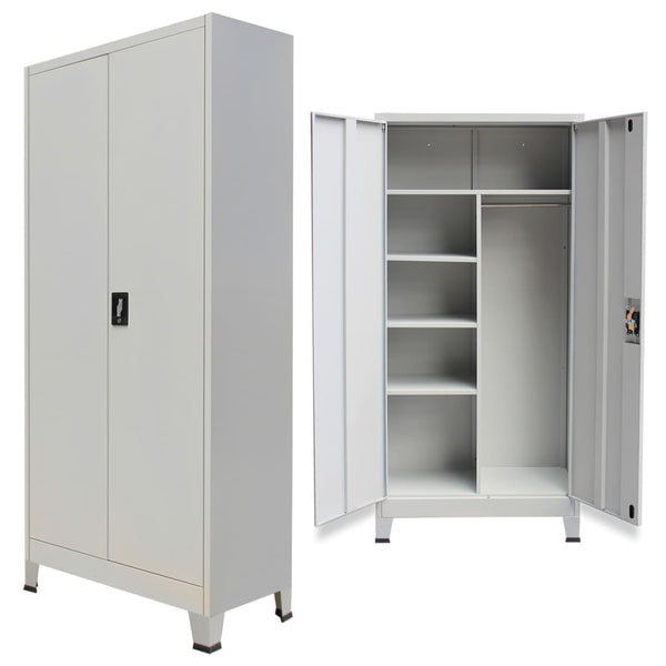  Locker Cabinet with 2 Doors Steel Grey