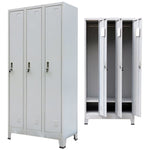 Locker Cabinet with 3 Compartments Steel (Grey)