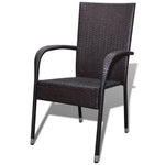 Garden Chairs 2 pcs Poly Rattan Brown
