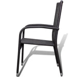Garden Chairs 2 pcs Poly Rattan Brown