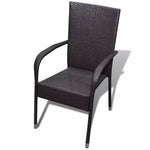 Garden Chairs 2 pcs Poly Rattan Brown