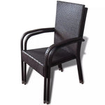 Garden Chairs 2 pcs Poly Rattan Brown