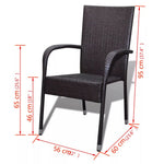 Garden Chairs 2 pcs Poly Rattan Brown