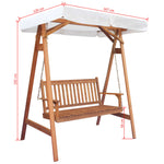 Garden Swing Chair with Canopy Eucalyptus Acacia Wood
