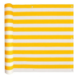Balcony Screen HDPE 90x600 cm Yellow and White