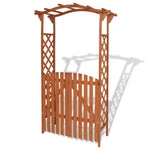 Garden Arch with Gate Solid Wood