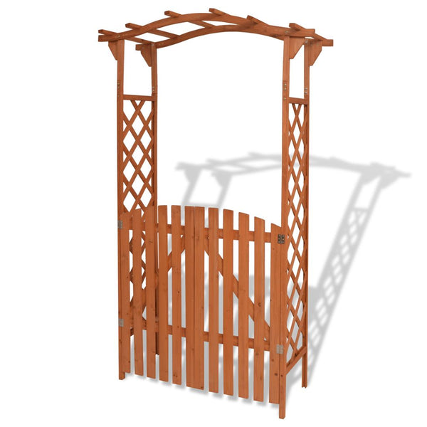  Garden Arch with Gate Solid Wood
