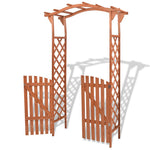 Garden Arch with Gate Solid Wood