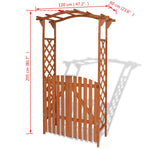 Garden Arch with Gate Solid Wood